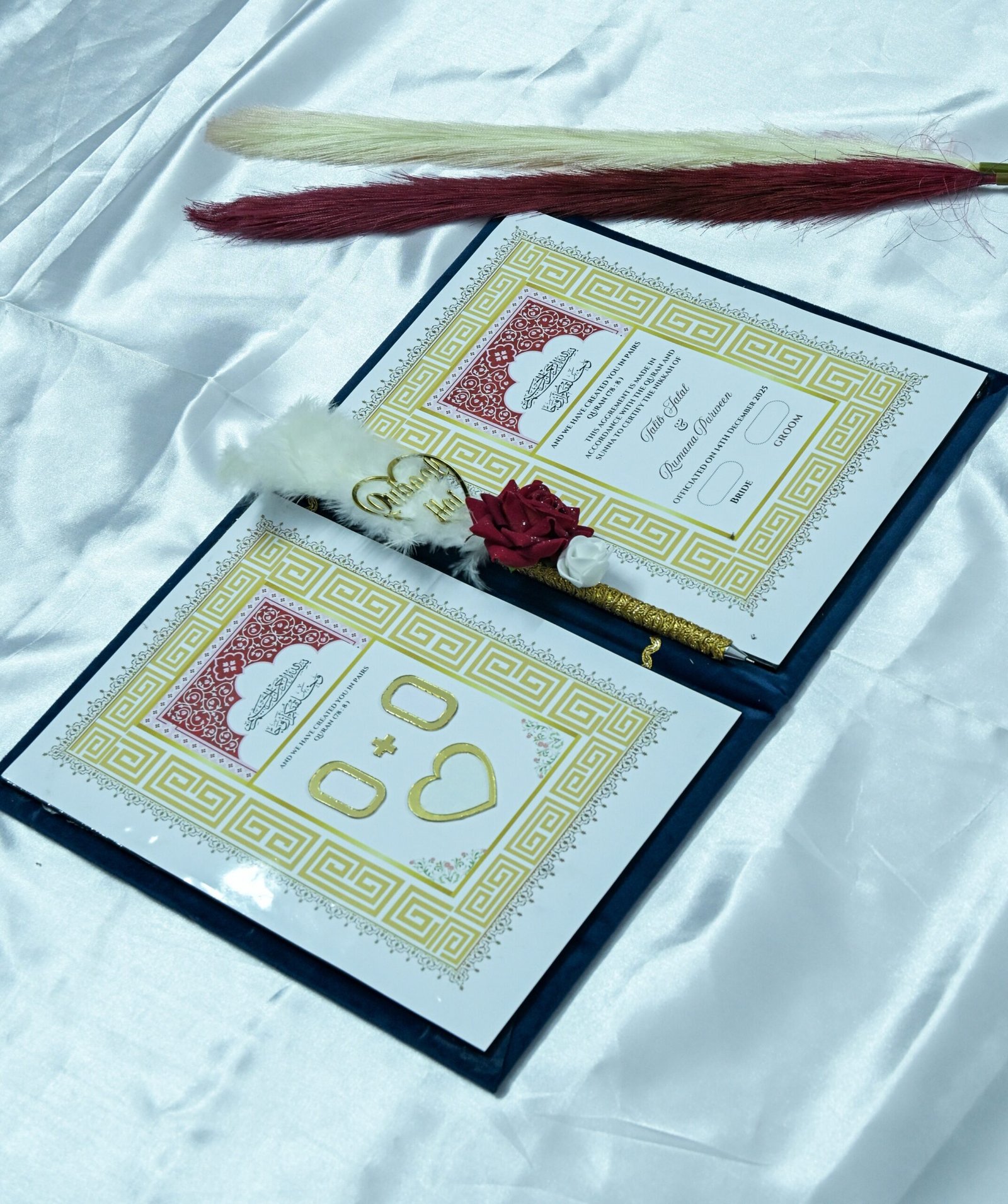 Star Design Nikah Nama Red &Navy Blue - Image 3